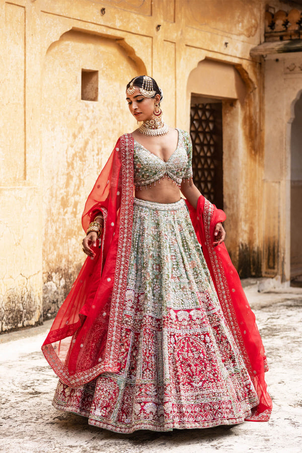 Radiant Vermilion Lehenga