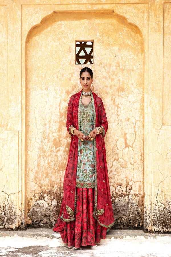 Mul Silk Regal Bridal Sharara Set