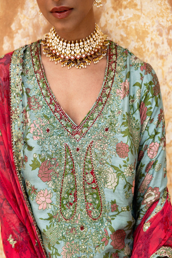 Mul Silk Regal Bridal Sharara Set