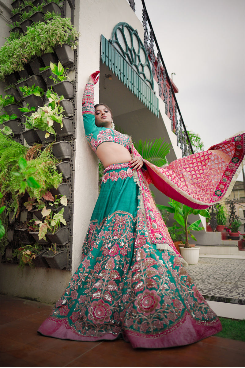 Rawsilk Velvet Lehenga