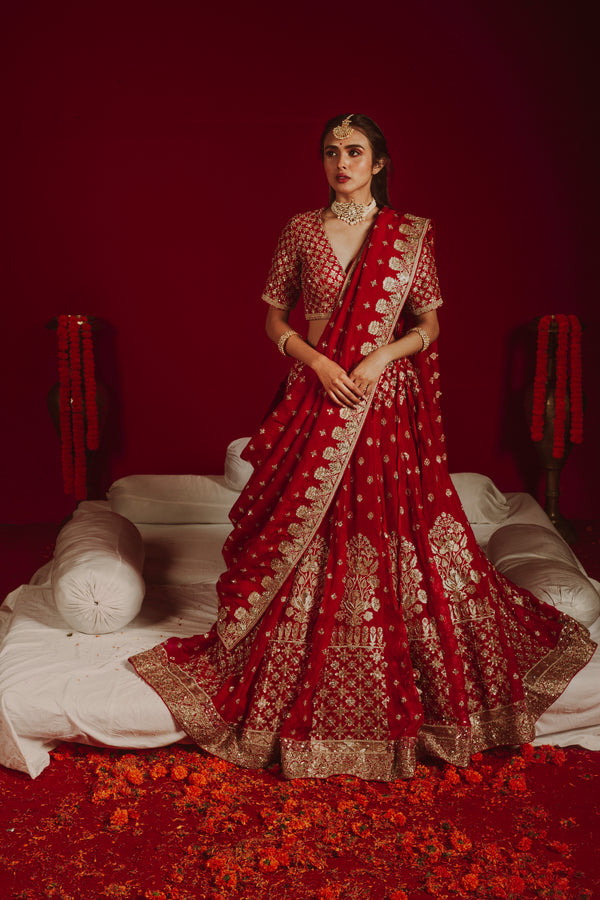 Crimson Opulence Lehenga