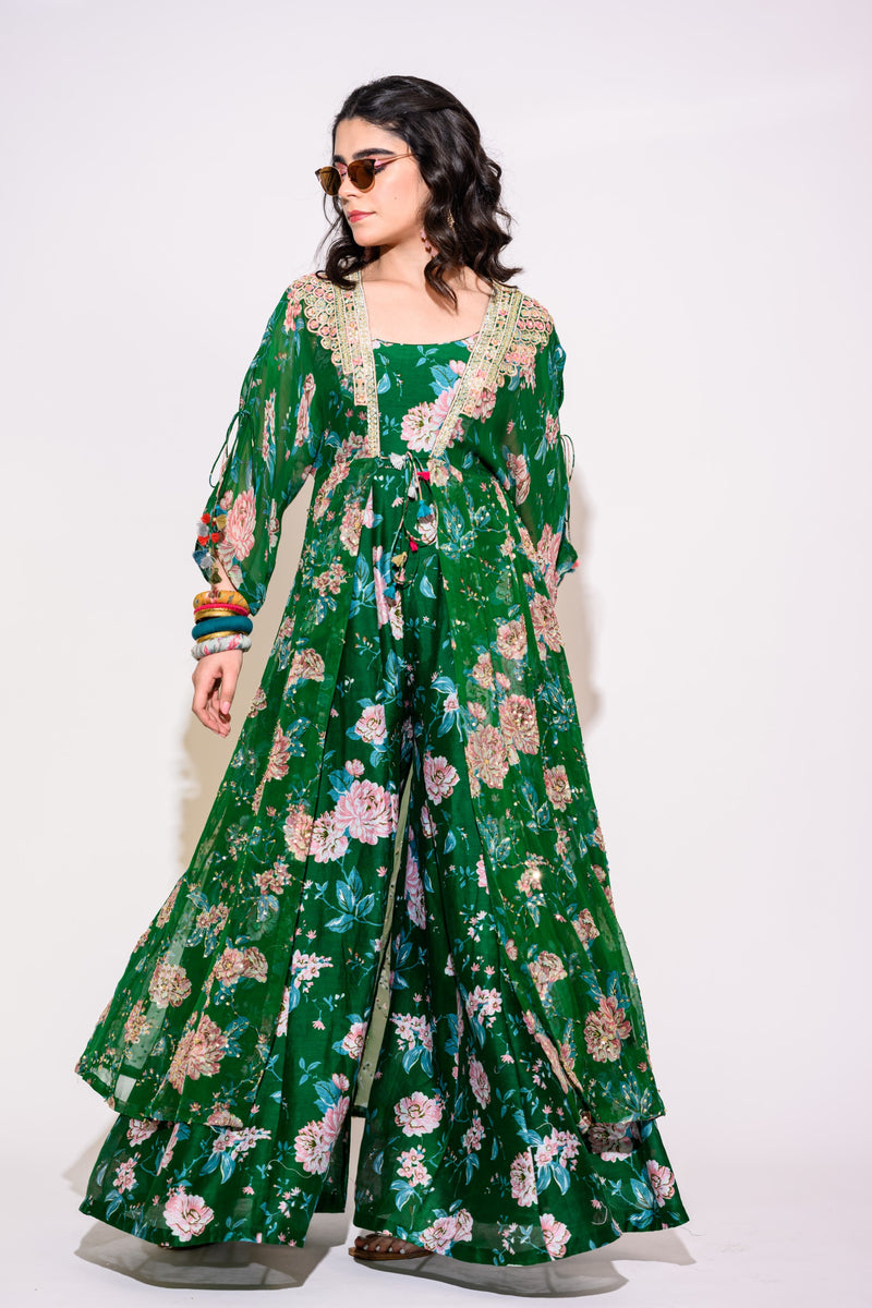 Green Jumpsuit With Kaftan