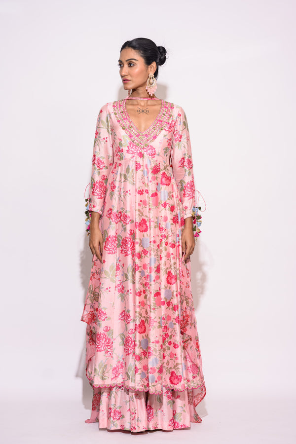 Printed Pink sharara set