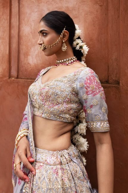 Pink Handprint Lehenga