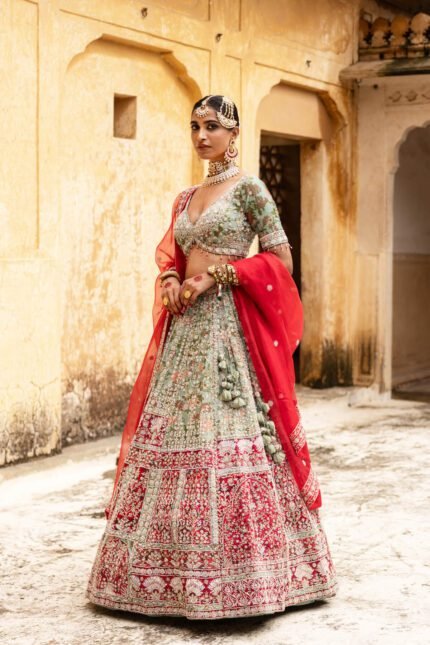 Green Lehenga for Bride